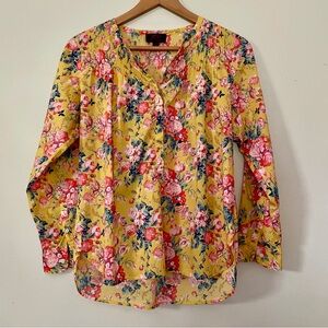 J. Crew Liberty London Classic Poplin Top 4 Magical Bouquet Peasant Cottagecore